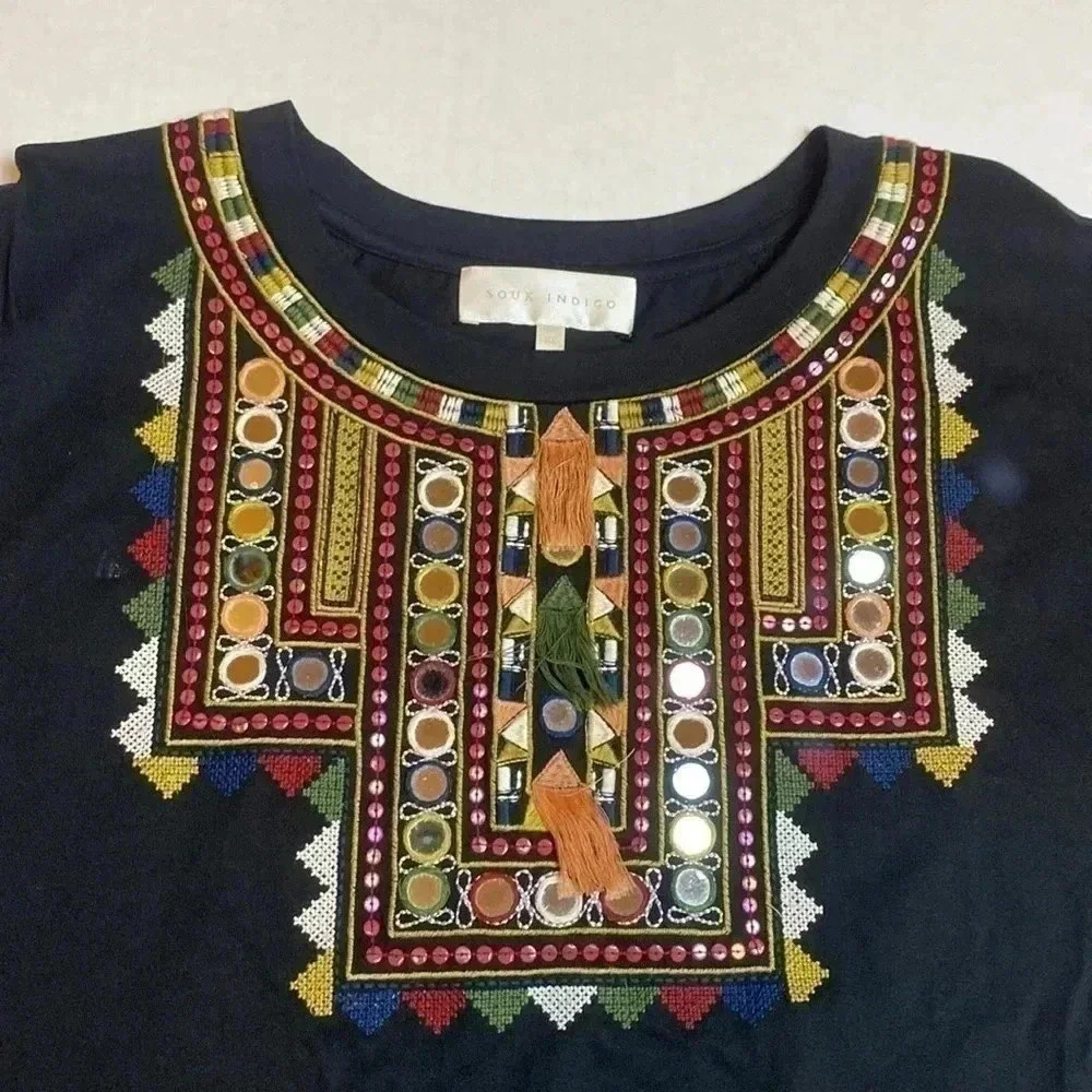 Souk Indigo embellished T-shirt dress NWOT - Picture 3 of 9